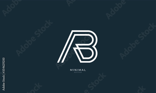 Alphabet letter icon logo AB