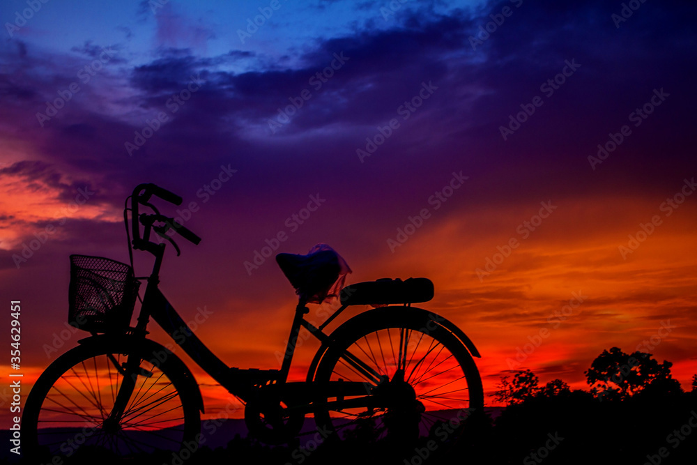 bike on sunset