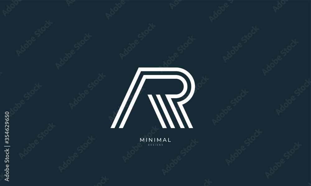 Alphabet letter icon logo AR Alphabet letter icon logo AR
