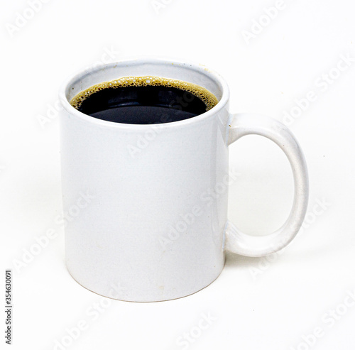 Black coffee mug isolated on white