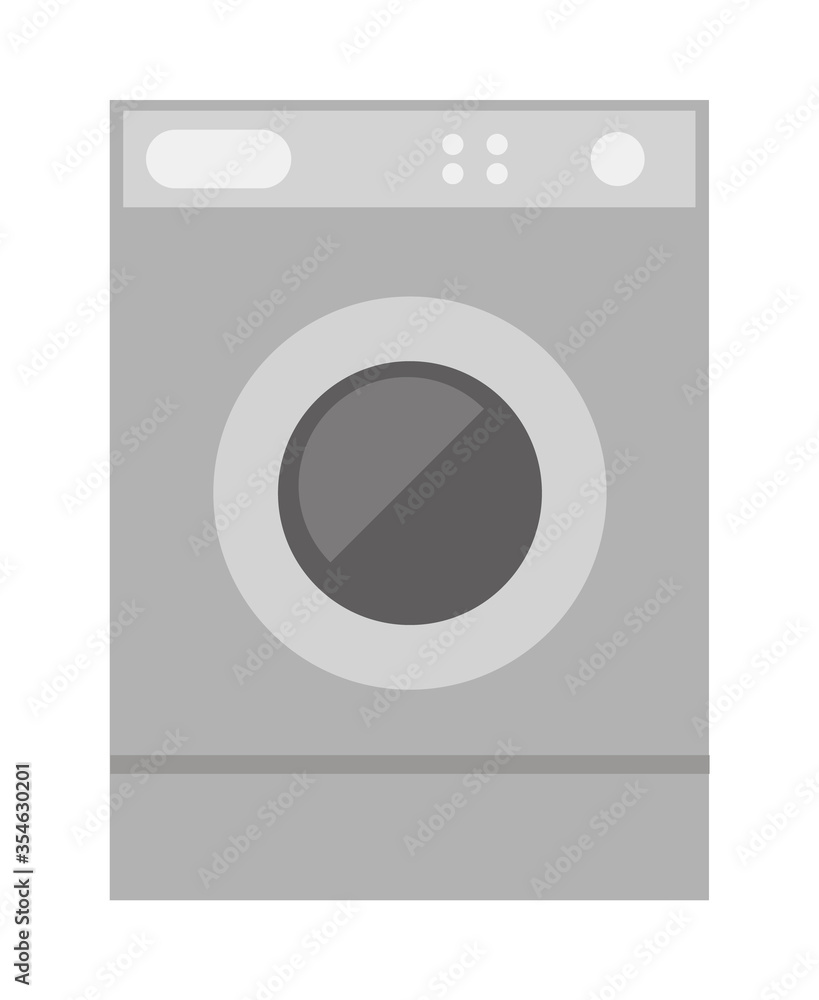 Modern appliances and devices for home. Isolated washing machine icon. Washer for clothes, object with drying function. Machinery for cleaning clothing, tidiness at house. Vector in flat style Modern appliances and devices for home. Isolated washing machine icon. Washer for clothes, object with drying function. Machinery for cleaning clothing, tidiness at house. Vector in flat style