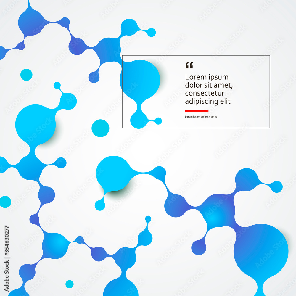 Atoms and molecular structure with blue connected spherical particles. Chemical and medical and technology vector illustration Atoms and molecular structure with blue connected spherical particles. Chemical and medical and technology vector illustration