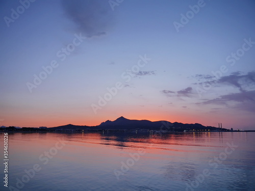 Beautiful sunrise, Alcudia beach, Mallorca, Spain