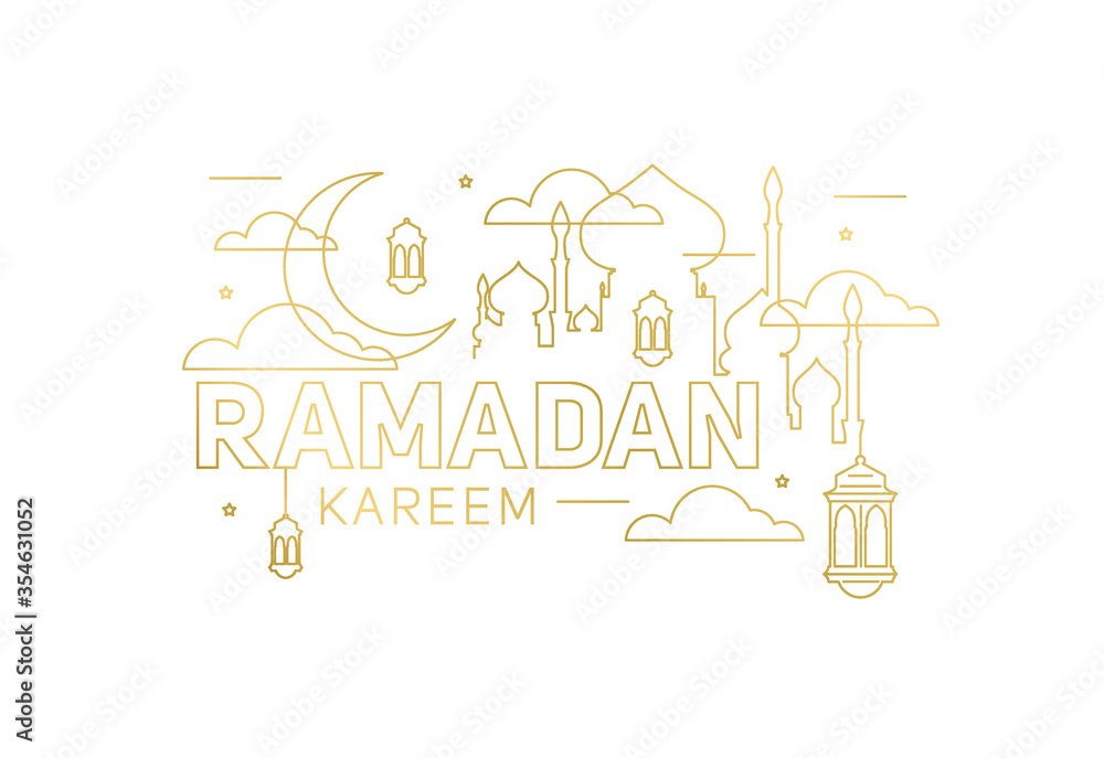 Ramadan kareem vector illustration of a lantern Fanus. the Muslim feast of the holy month of Ramadan Kareem. Translation from Arabic: Generous Ramadan kareem