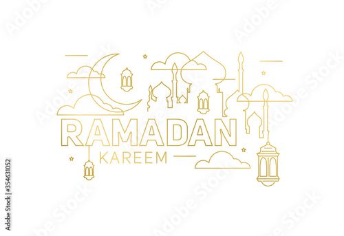 Ramadan kareem vector illustration of a lantern Fanus. the Muslim feast of the holy month of Ramadan Kareem. Translation from Arabic  Generous Ramadan kareem