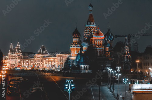 Night view of the city of Moscow 