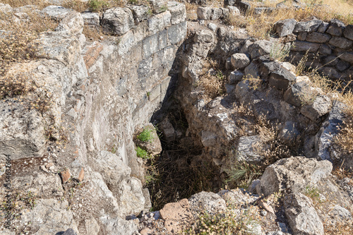 The ruins  of the Greek - Roman city of the 3rd century BC - the 8th century AD Hippus - Susita on the Golan Heights near the Sea of Galilee - Kineret, Israel photo