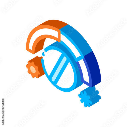 Termostat Heating And Cooling Detail vector isometric sign. color isolated symbol illustration