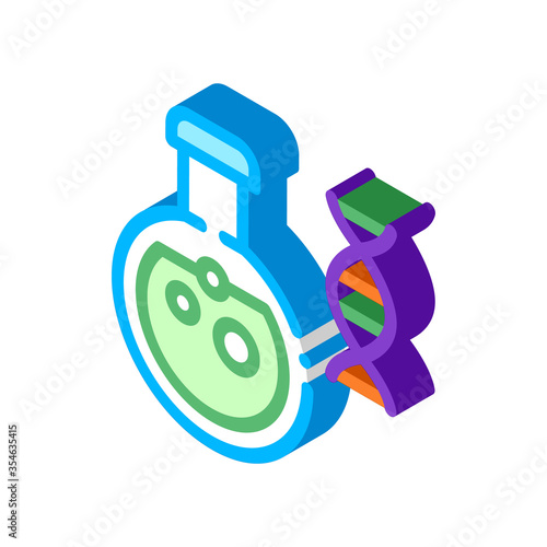 Chemistry Lab Glassware Biomaterial vector isometric sign. color isolated symbol illustration