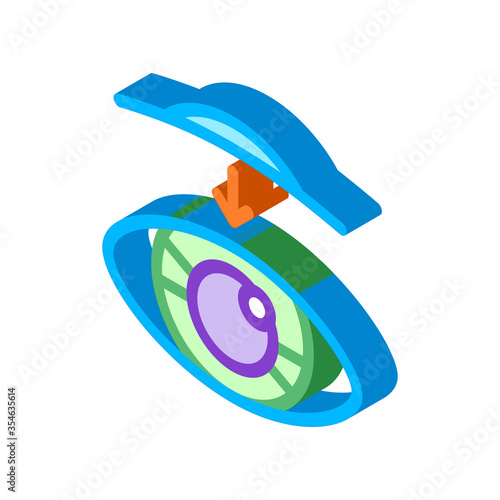 Information Chip On Hand Biomaterial vector isometric sign. color isolated symbol illustration