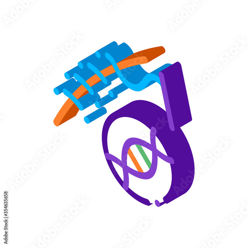 Surgery Medical Stitches Biomaterial vector isometric sign. color isolated symbol illustration
