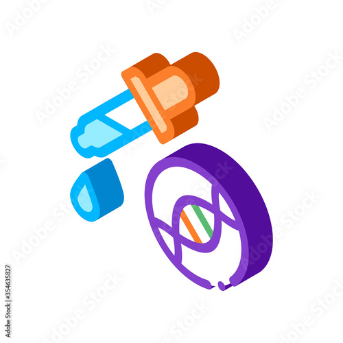 Liquid Dropper Pipette Biomaterial vector isometric sign. color isolated symbol illustration