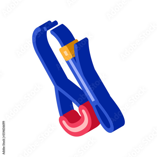 Alpinism Metallic Device With Handle vector isometric sign. color isolated symbol illustration