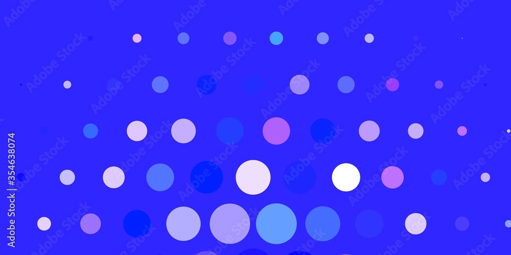 Light Pink, Blue vector backdrop with dots. Abstract colorful disks on simple gradient background. Design for your commercials.