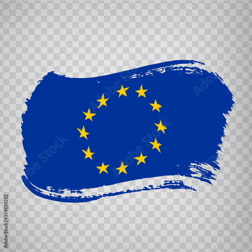 Flag of  European Union from brush strokes.  Flag EU on transparent background for your web site design, logo, app, UI. Stock vector.  EPS10. 