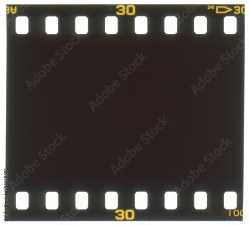 35mm Color Positive Slide Film Frame isolated on white.