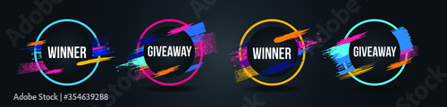 vector illustration. time giveaway banner vector. Set of graphic design for posters, flyers. win vector