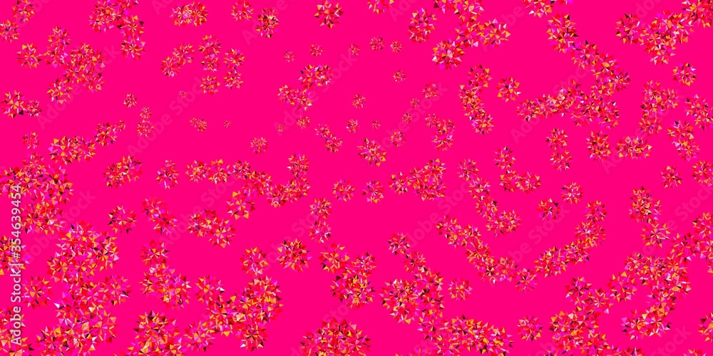 Light Pink, Yellow vector pattern with colored snowflakes.