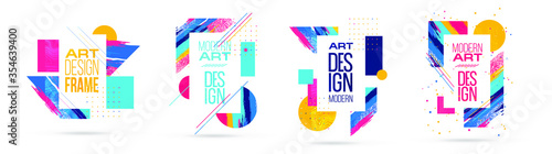 colorful vector illustration. graphic design modern frame for text. in the style of abstract art, ideal for advertising posts, it will highlight your product and sales discounts. abstract vector brush