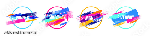 vector illustration. time giveaway banner vector. Set of graphic design for posters, flyers. win vector