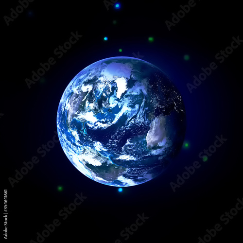 Abstract space background with earth. The elements of this image furnished by NASA. © wowinside