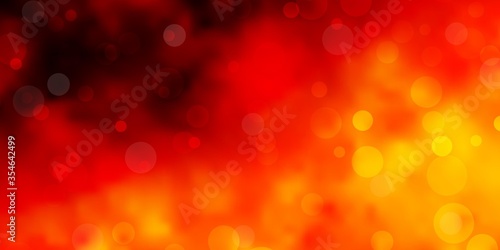 Light Orange vector template with circles. Abstract decorative design in gradient style with bubbles. New template for a brand book.