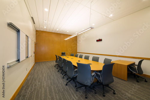 Modern jury deliberation room