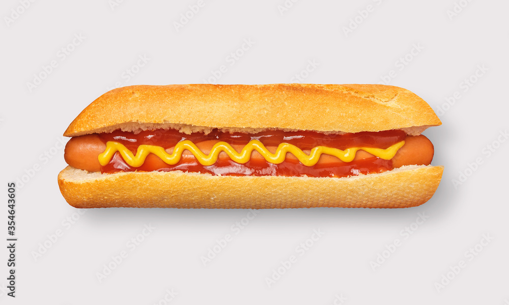 Hot dog on a white background Hot dog on a white background
