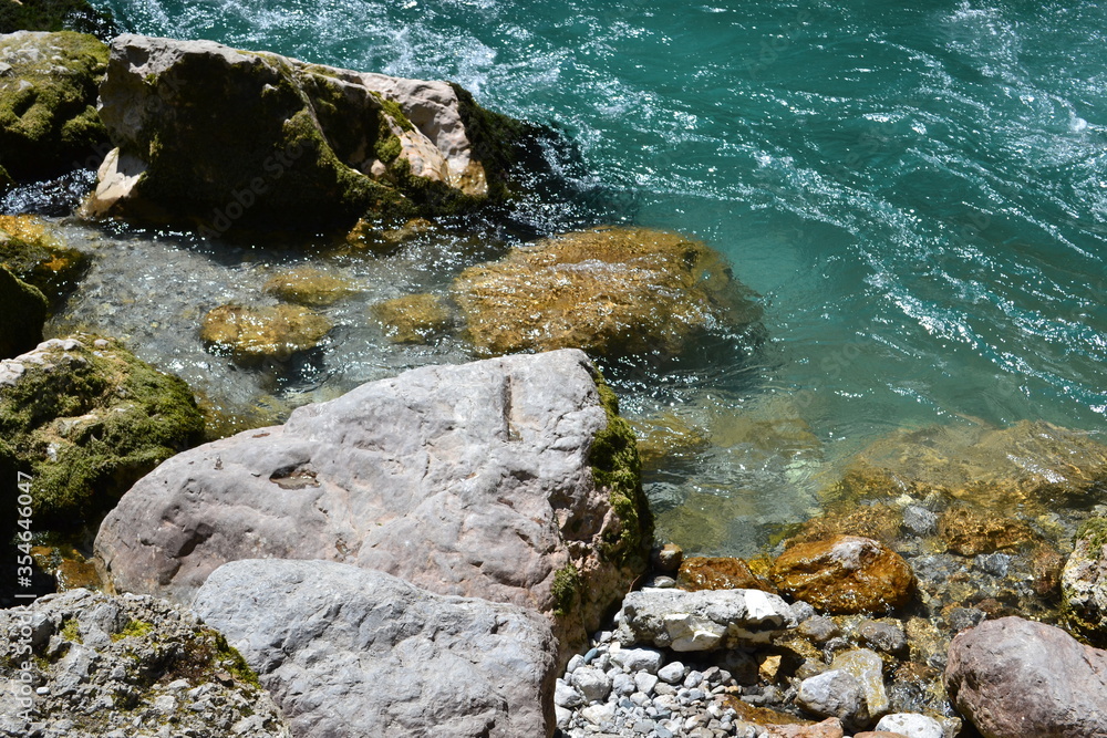 Abkhazia mountains Rizza lake mountain river Abkhazia mountains Rizza lake mountain river