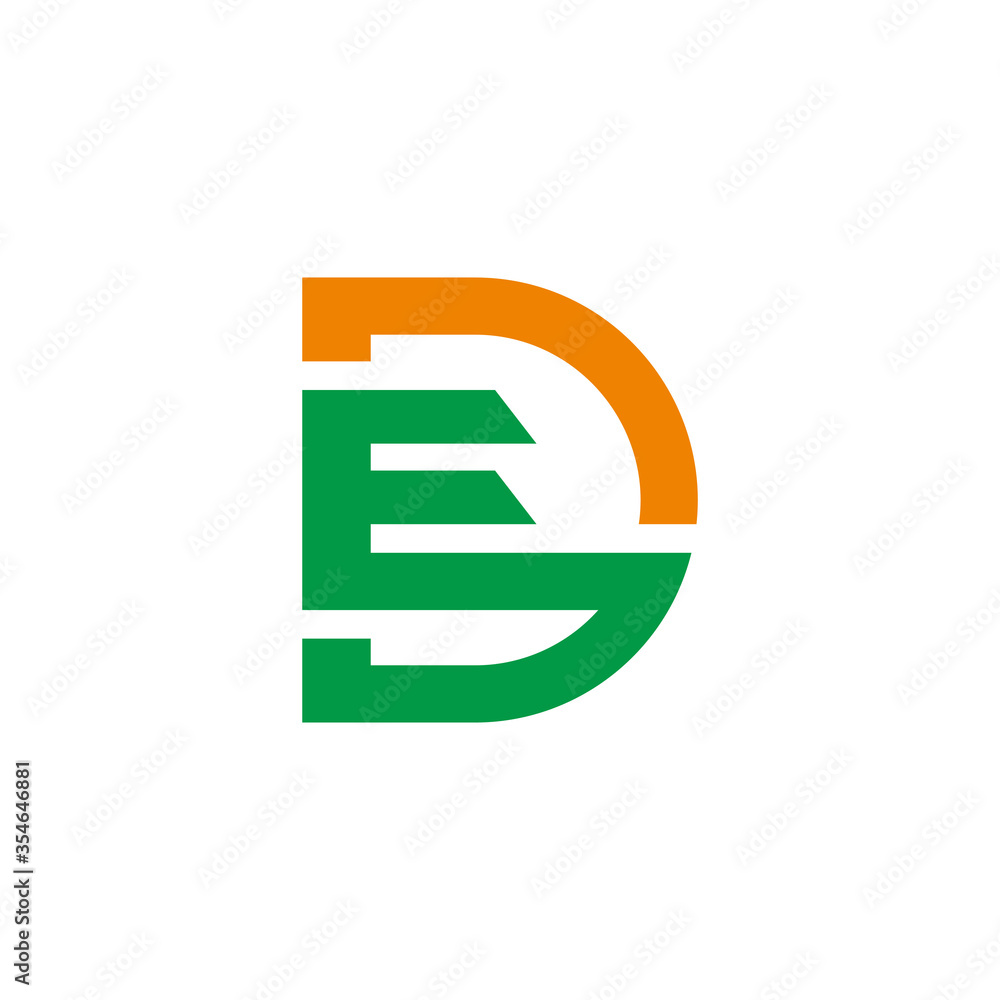 letter ed simple geometric colorful line shape symbol logo vector letter ed simple geometric colorful line shape symbol logo vector
