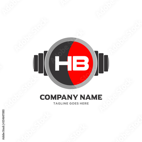 HB Letter Logo Design Icon fitness and music Vector Symbol.