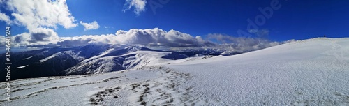 Winter mountain landscape - panoramic view 