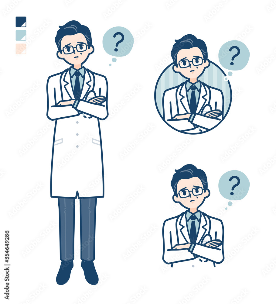 simple Doctor old man_Question-pose simple Doctor old man_Question-pose