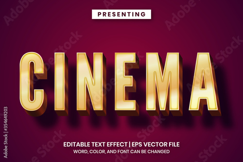 Editable text effect - retro cinema style