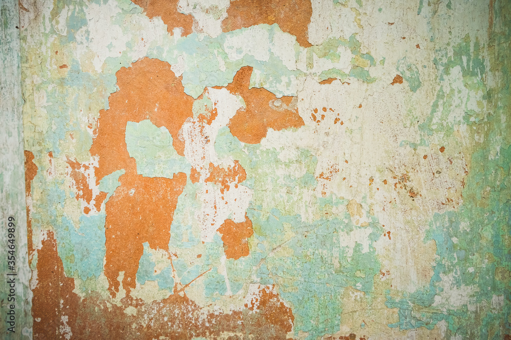 Old shabby painted stucco background
