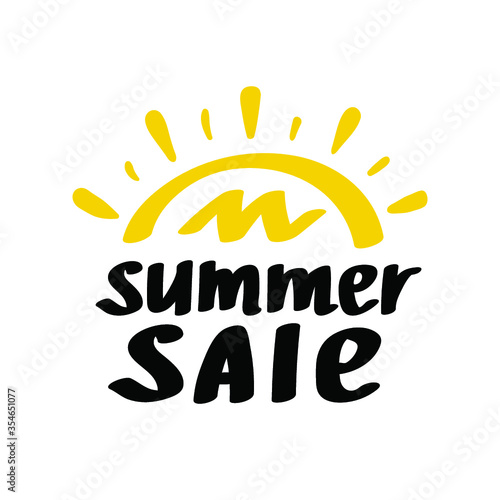 Discount vector lettering of Special Offer Summer Sale etc. Hand drawn label or logo.