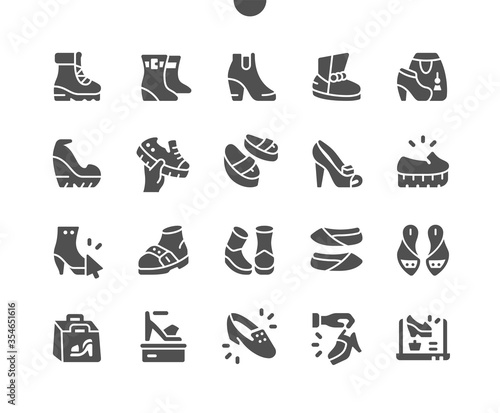 Women's shoes Well-crafted Pixel Perfect Vector Solid Icons 30 2x Grid for Web Graphics and Apps. Simple Minimal Pictogram