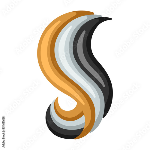 Barber illustration of stylized hair curl.
