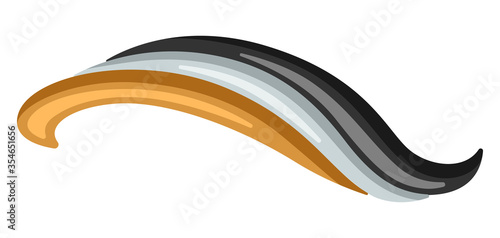Barber illustration of stylized hair curl.