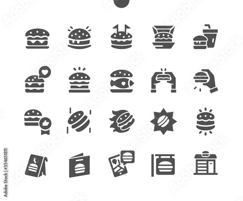 Burger Well-crafted Pixel Perfect Vector Solid Icons 30 2x Grid for Web Graphics and Apps. Simple Minimal Pictogram