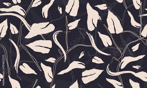 Trendy contemporary floral seamless pattern. Fashionable template for design.