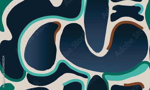 Modern artistic illustration pattern. Creative collage with shapes. Seamless pattern. Fashionable template for design.