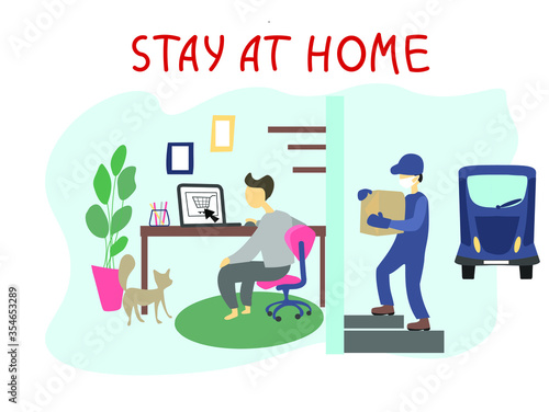 stay at home consept. home delivery