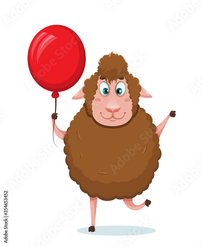 Eid al-Adha Mubarak. Funny cartoon sheep