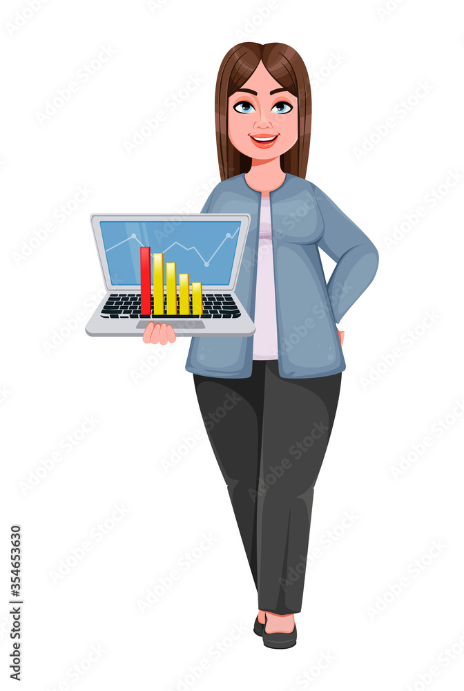 Happy Large business woman, woman of plus size Happy Large business woman, woman of plus size