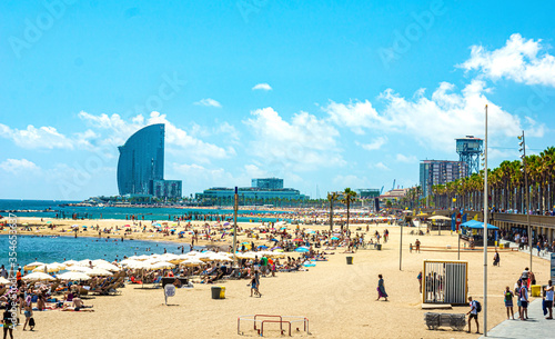 View of beach in Barcelona, Spain © cameraman