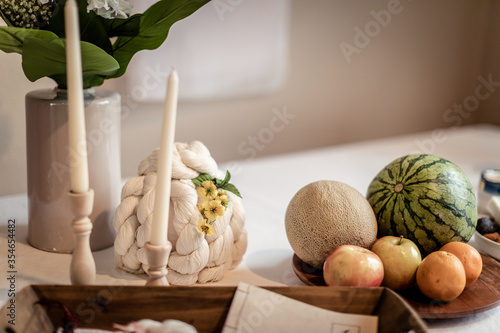 Korean traditional table for first birthday baby photo