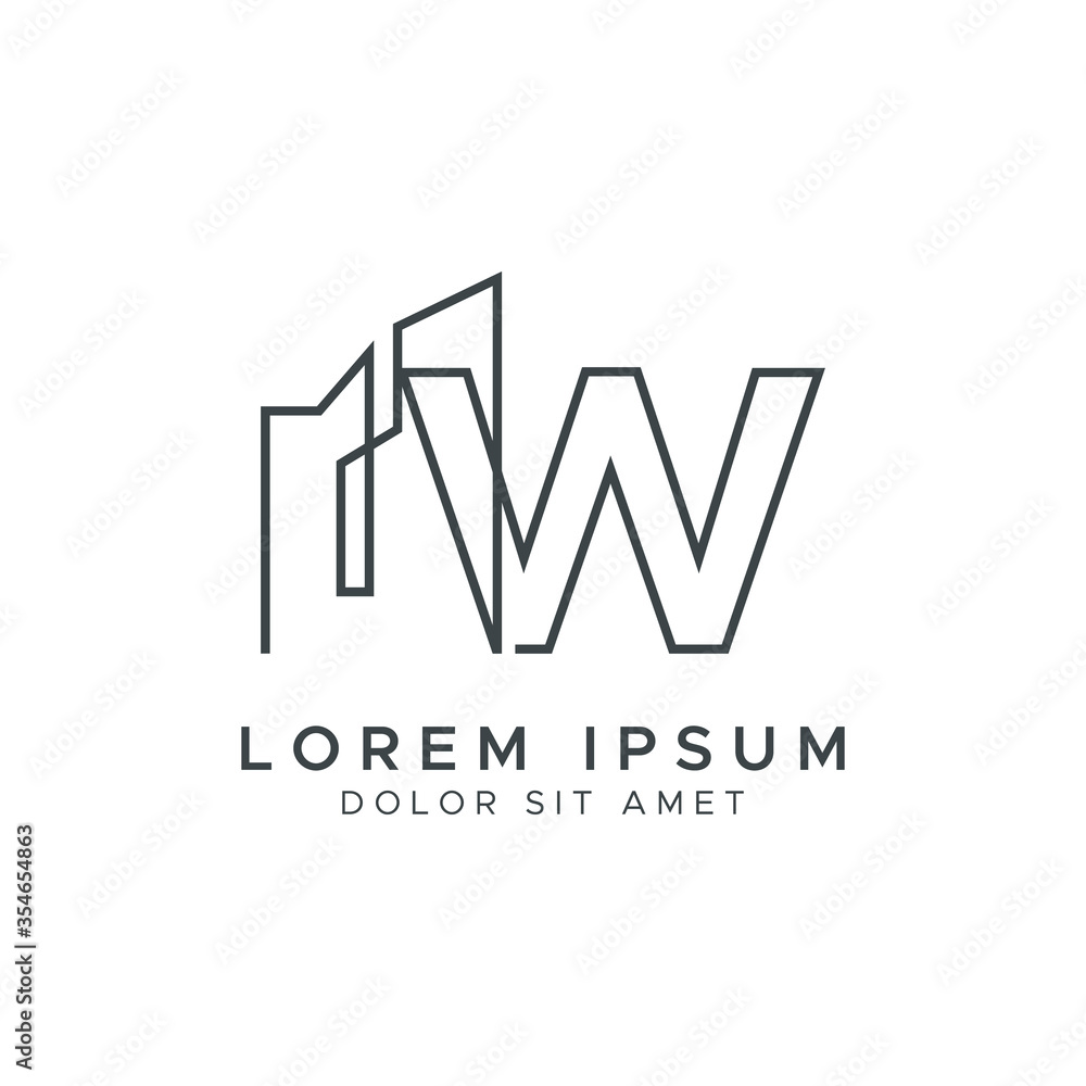 Letter W Building Logo Vector Design Template Letter W Building Logo Vector Design Template