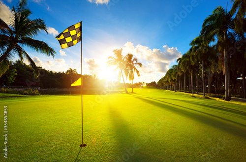 Luxury summer vacation; Tropical Golf Club course in the countryside