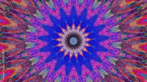 Beautiful Original Art therapy moving Mandala. Seamless loop psychotherapy. Geometric patterns to find or restore a sense of healthy mental balance. For yoga specialist, astrology, art therapist.